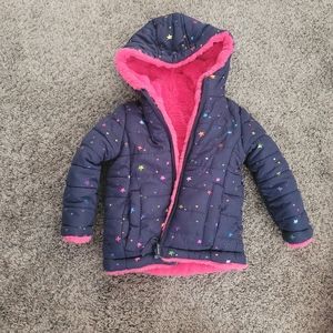 Baby girl reversible winter coat 18m